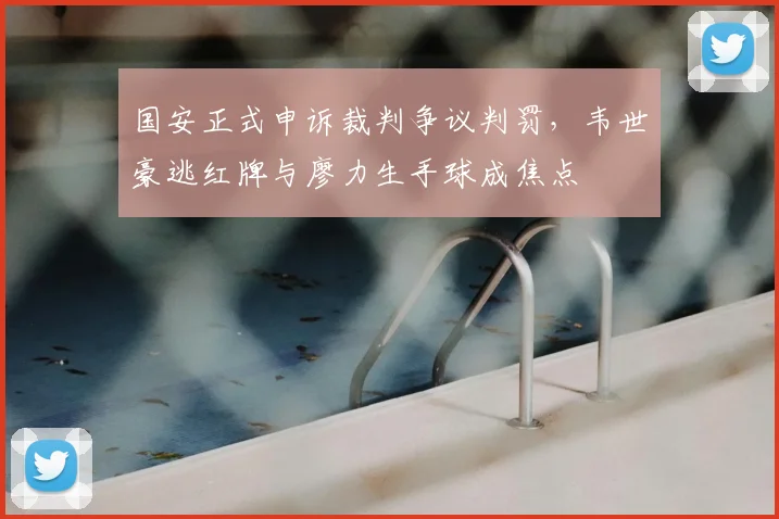 国安正式申诉裁判争议判罚，韦世豪逃红牌与廖力生手球成焦点