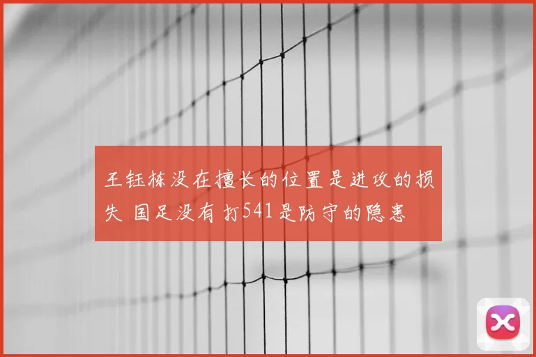 王钰栋没在擅长的位置是进攻的损失 国足没有打541是防守的隐患